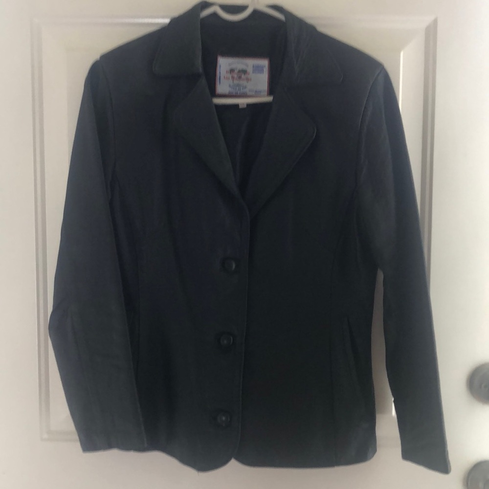 Black leather blazer